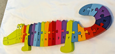 Puzzle Crocodile ABC Montessori Learning Toy Preschool Wooden Alphabet Letters