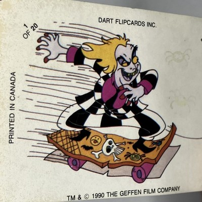 BEETLEJUICE CARTOON GLOW-IN-THE-DARK Vintage 90s skateboard Trading Card Sticker