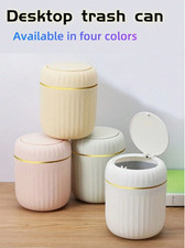 Mini Desktop Trash Can with Lid Garbage Waste Bin Organizer Bedroom & Office New