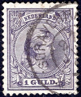 NETHERLANDS: 1891 Queen Wilhelmina 1g Violet Sg 157 Average Used Cat £120