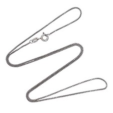 Box Link Chain Necklace Italian Vintage Sterling Silver 925 20.5"