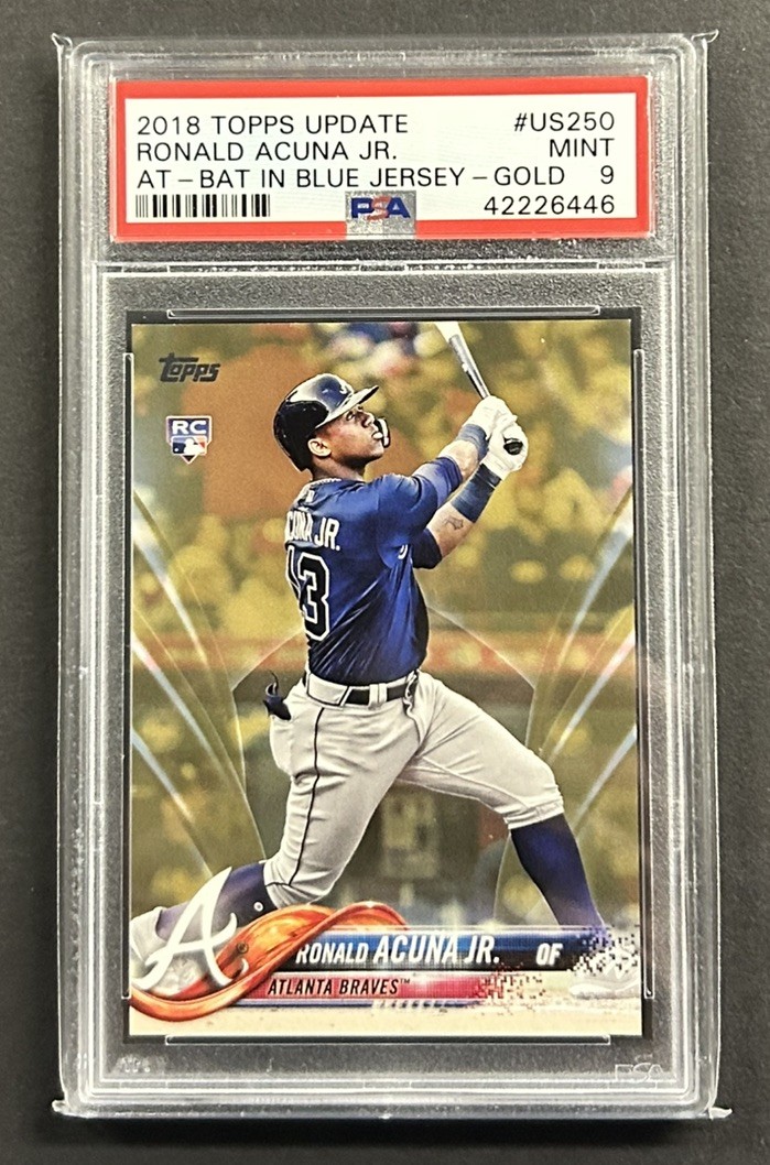 2018 Topps Update #US250 Ronald Acuna Jr RC Gold 1430/2018 PSA 9