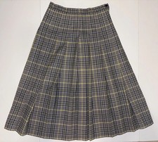 Vintage Pendleton Womens A Line Skirt Size 10 Black Yellow Wool Pleated Y2K USA