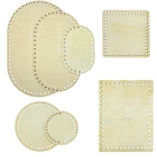 Wooden Basket Bottom for Crochet Knitting 3 Shapes Blank Wood Base 7 PCS