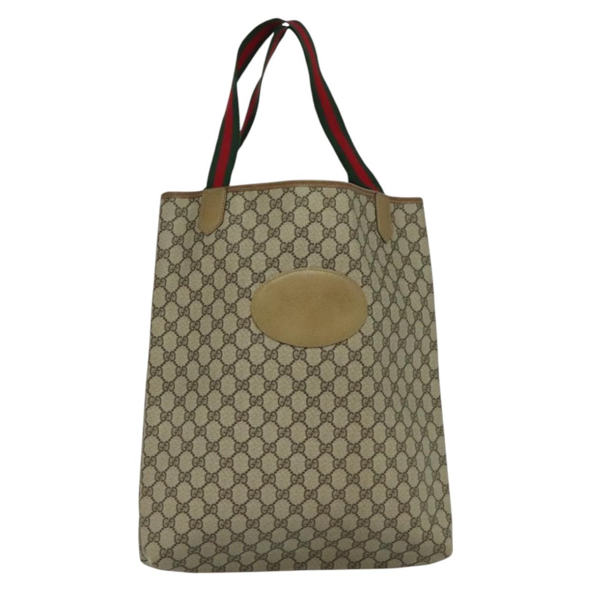 Authentic Gucci Sherry Beige Canvas Tote Bag