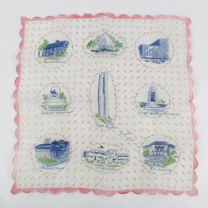 Women's Vintage Dayton Ohio Collectible Souvenir Handkerchief Scalloped Edge