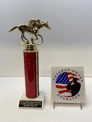 Kentucky Derby Horse Racing Trophy Award FREE  Engraving *Support the Vet*