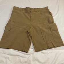 Orvis Mens Cargo Shorts Tan Khaki Size 40 Stretch Nylon Hiking Fishing Outdoor