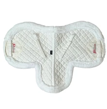 Shires Performance SupaFleece Half Pad White 16-16.5” Jumping Saddle Pad Show