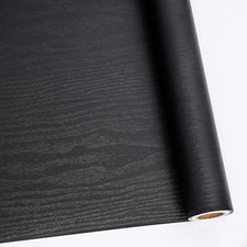 Peel and Stick Wallpaper Black Wood Contact Paper Decorative Self-Adhesive