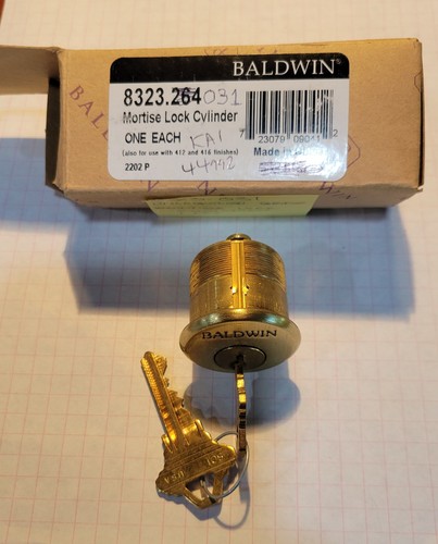Baldwin 8323.031 Single Rim Cylinder with Keys | eBay