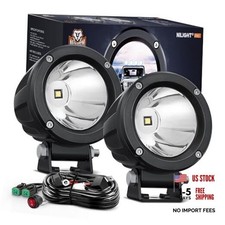 LED Light Pods 2 PCS 3" Spot Round Offroad 2Pcs White Lights Wiring harness