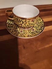 Teacup & Saucer - Thai Benjarong Handpainted Gold Plated