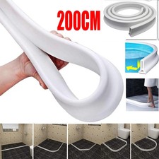 2m Shower Water Barrier Silicone Wet Room Bathroom Floor Sealing Strip Threshold