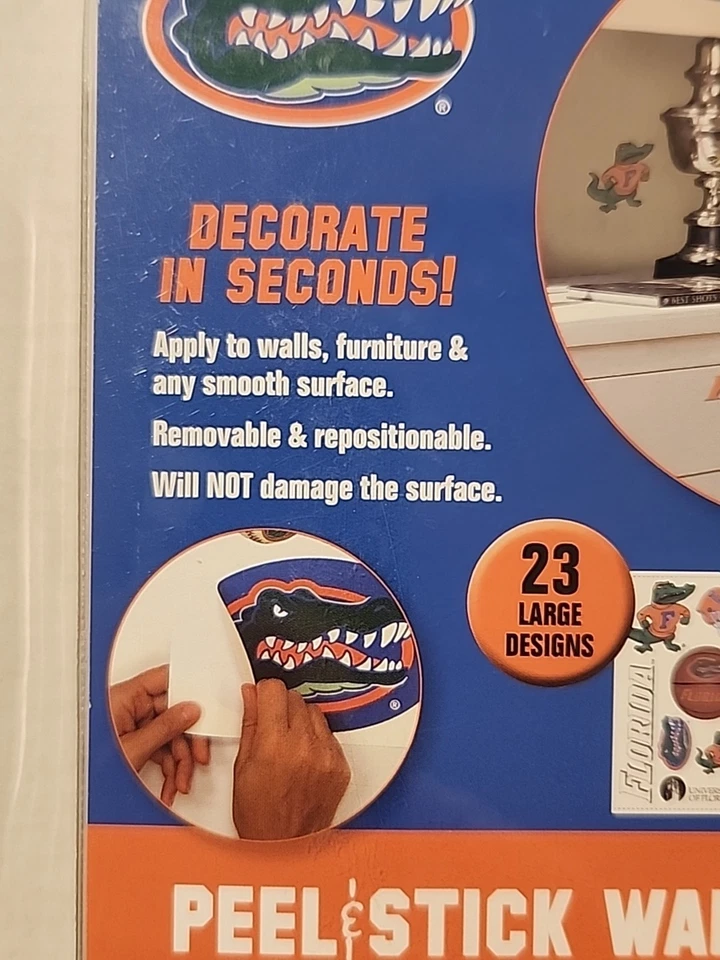 University Of Florida UF Gators Peel & Stick Wall Decals 23 Designs Removable - Image 2 of 4
