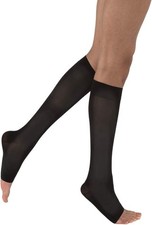 Jobst Opaque Knee-High, Open Toe, 30-40mmHg Size: XL Classic Black