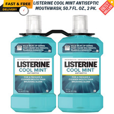 Listerine Cool Mint Antiseptic Mouthwash, 50.7 fl. oz., 2 pk. NEW, FREE SHIPPING