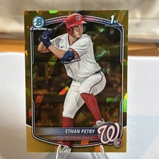 Ethan Petry 2025 Bowman Draft Chrome Gold Sapphire #/50 1st Nationals #BDC-151