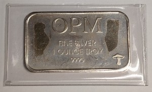 1 oz .999 Silver Vintage Bar ~ OPM with Mushroom ~ Ohio Precious Metals