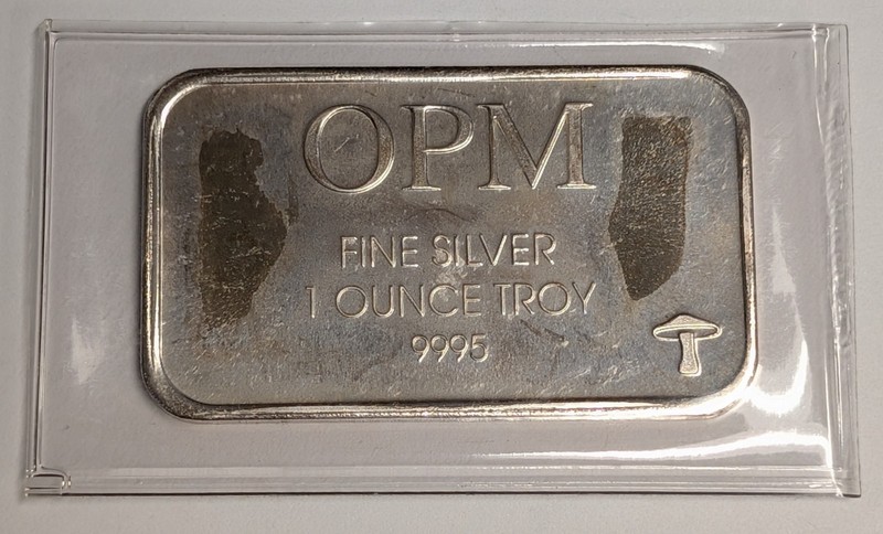 1 oz .999 Silver Vintage Bar ~ OPM with Mushroom ~ Ohio Precious Metals
