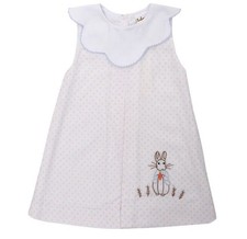 Boutique Girls Pink  Embroidered Peter Rabbit Dress Sz 12 Mo