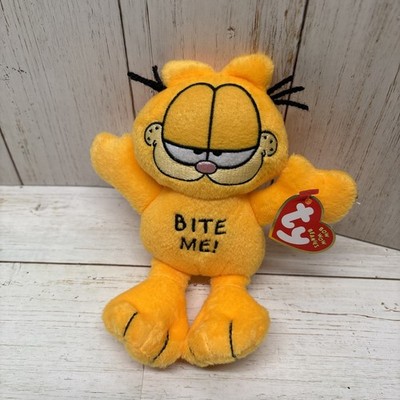 Ty Bow Wow Beanies GARFIELD Bite Me Vintage Stuffed Plush Dog Toy