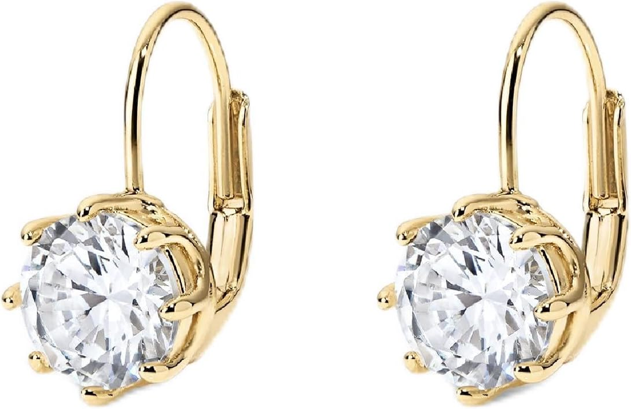 Electric Picks Bentley Earrings for Women, 14k Gold Plated 7mm Crystal Drop Earr