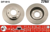 2 X Bremsscheibe TRW DF1815 FüR Honda CRX I CRX II Insight