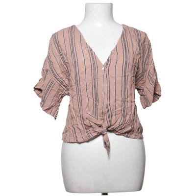 Pull & Bear, Top, Größe: M, Beige/Schwarz/Weiß, Streifen, Damen #caC