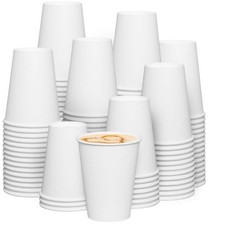  12 oz. - 300 count Disposable White Paper Cups, Hot Coffee Cups - Eco-Friend...