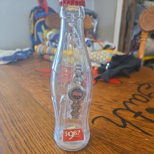 2002 Unopened Coca Cola Quartz Watch In Plastic Coke Bottle Sealed Vintage