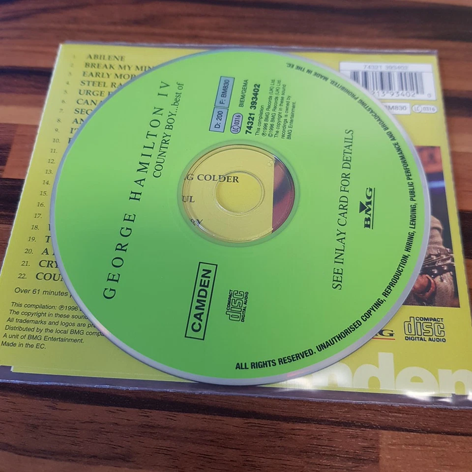GEORGE HAMILTON IV country boy best of EX/VG+ (CD Album, Country, Camden) - Bild 2 von 2
