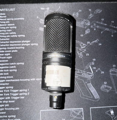 Audio-Technica AT2020 Condenser Cardioid XLR Mic, Phantom Powered, Black