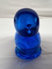 Vtg Paperweight Leo Ward Blue Bird of Happiness Art Glass Figurine Signed 1993 — photo 3