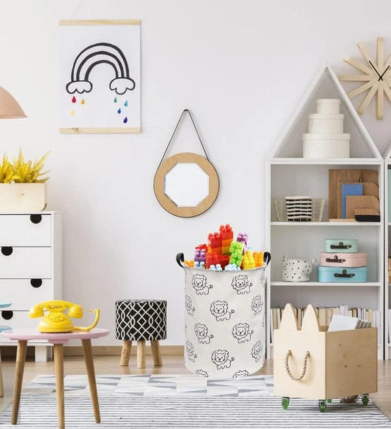 Baby Hamper,Nursery Laundry Basket,Lion Storage Basket,Toy Bin for Boys, Gift Ba - Image 3 of 4