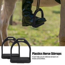 2 Pcs High Strength Plastics Stirrups With Black Non-slip Rubber Pad Horse Tool