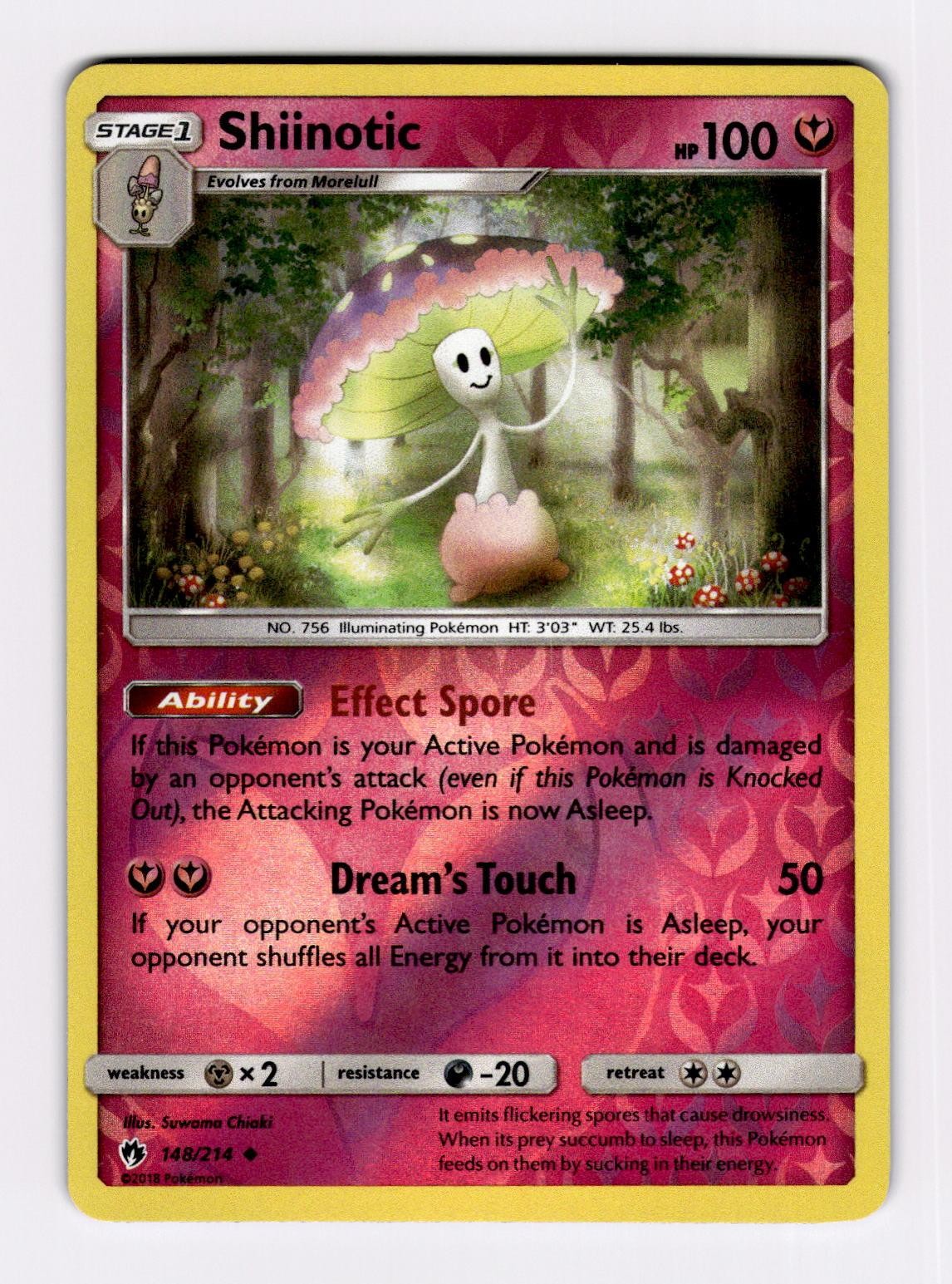Shiinotic 148/214 Uncommon Lost Thunder Pokemon Reverse Holo Near Mint