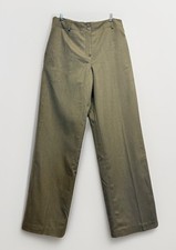 Vtg. Talbots Wool Blend Pants Sz 8 Wide Leg Trouser Green Minimalist Career