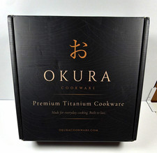 OKURA Titanium Non-Stick 2-Piece Cookware Set Frying Pan & Saucepan 8in Black