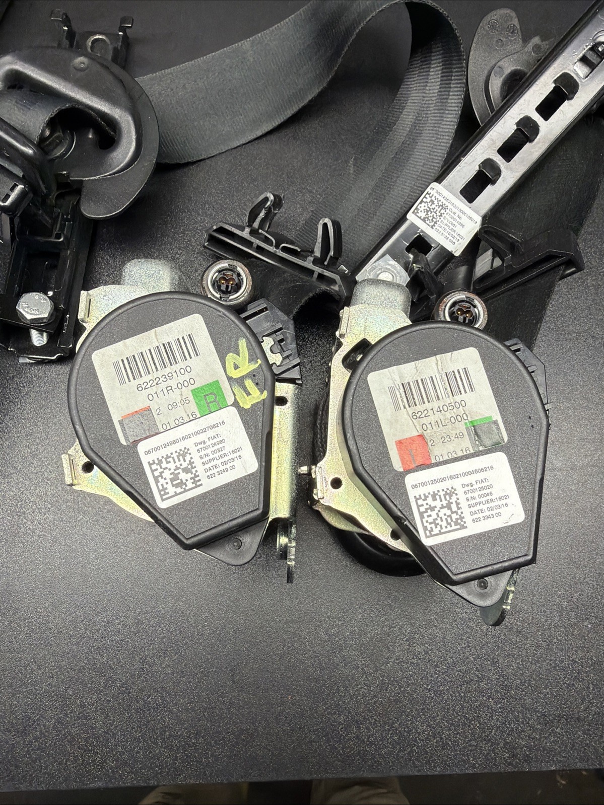 2013-2021 MASERATI QUATTROPORTE M156 FRONT SEAT BELT RETRACTOR TENSIONER SRS SET
