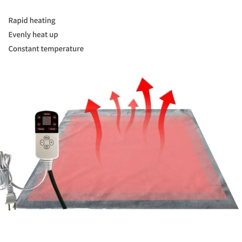 Pet Heating pad for Dogs，9 Adjustable Temperature Control Heated Dog Bed 