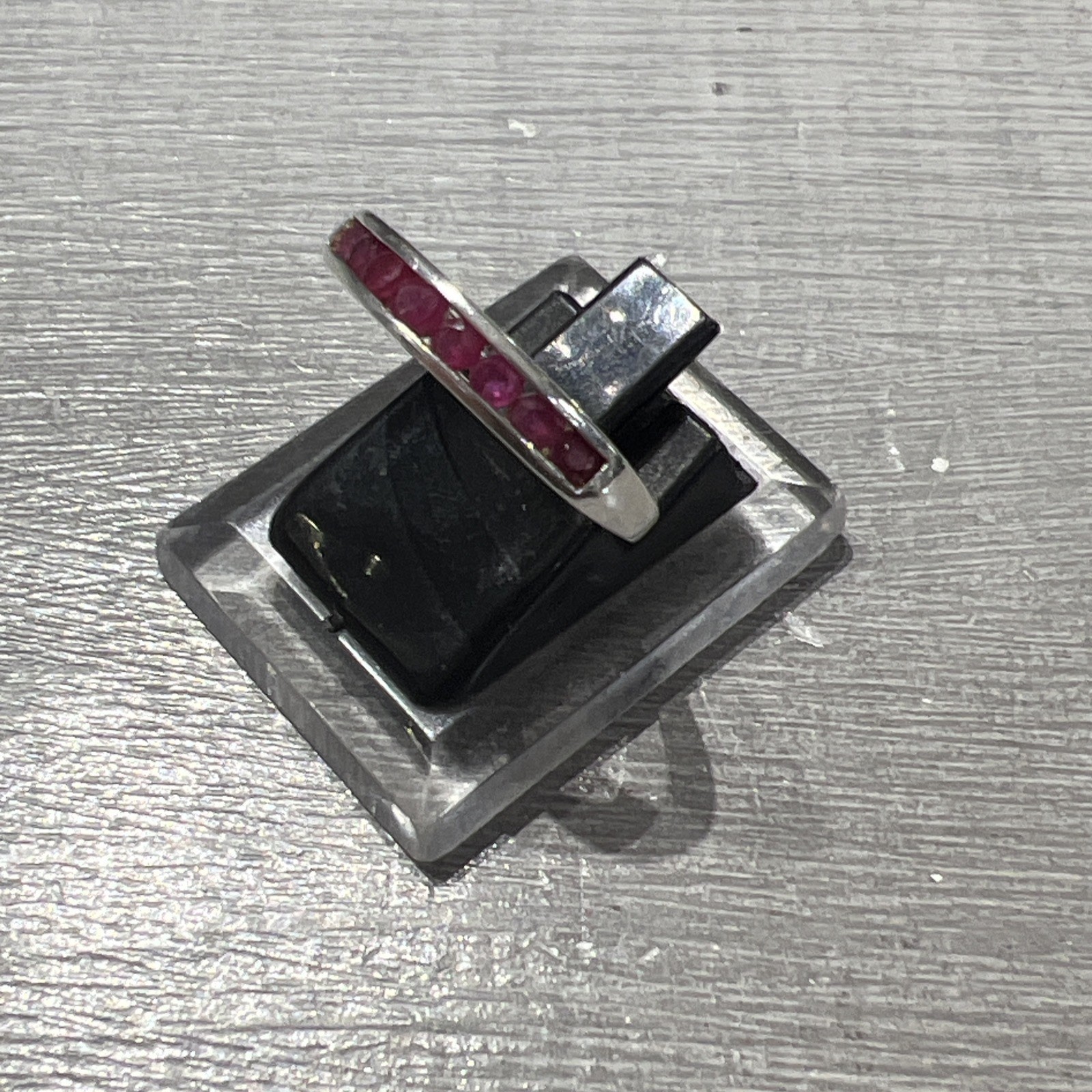 925 Sterling Silver Ruby Channel Set Round Half E… - image 4