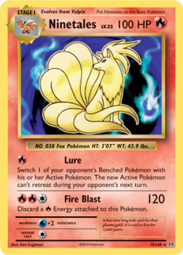 1x Ninetales 15/108 HOLO RARE XY Evolutions Pokemon TCG Card NM | eBay