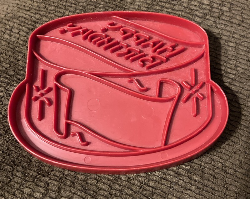 Tupperware Red Birthday Cake Cookie Cutter with Handle Vintage 
