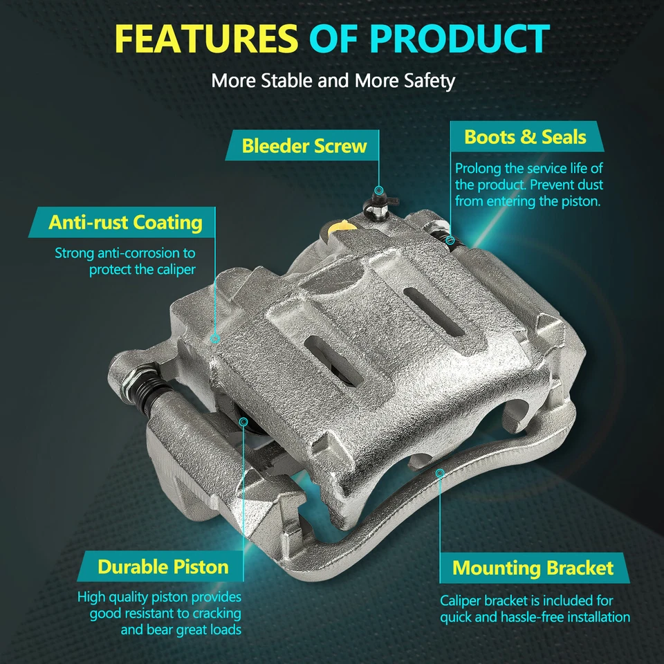 Pinza de freno delantera derecha con soporte para Ford F-350 F-250 Super Duty 2005-2012 Foto 3 de 4