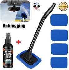 6× Window Windshield Cleaning Set Tool Microfiber Car Wiper Cleaner Glass Brush