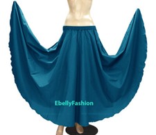 Dodger Blue  Cotton 360 Full Circle Long Skirt Belly Dancing Clothing Costum