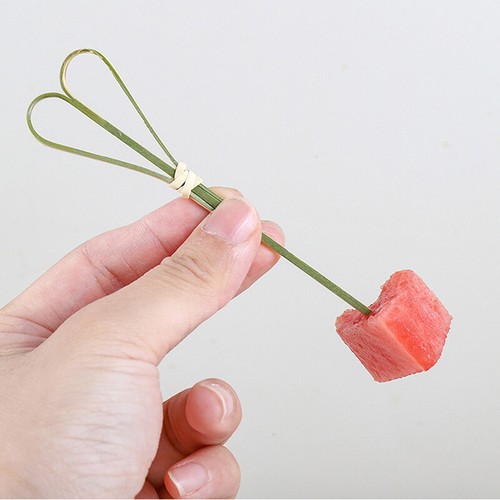 100pcs/bag Party Disposable Tableware Cocktail Knotted Bamboo Pick Fruit Skew Jf - Imagen 4 de 13