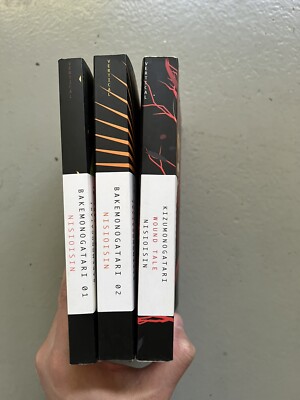 Bakemonogatari 1-2 + Kizumonogatari English Light Novel Bundle Lot