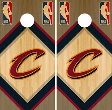 Cleveland Cavalier Cornhole Wrap NBA Wood Game Skin Set Vinyl Decal CO582